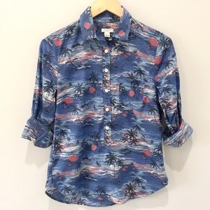 🍍J.Crew Hawaiian Popover Shirt